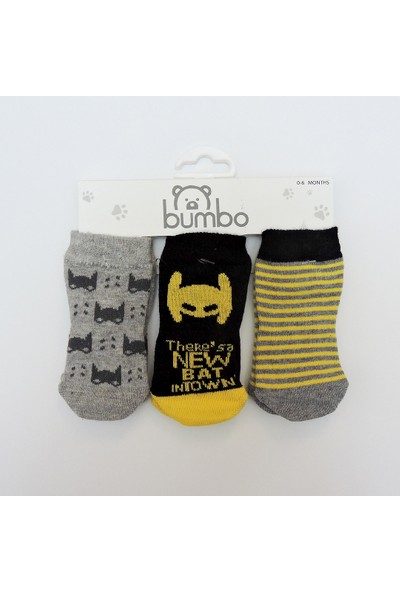 Baby By Bumbo 3'lü Siyah Erkek Bebek Çorabı
