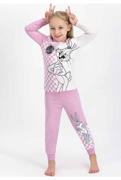 Bugs Bunny Lisanslı Kız Çocuk Pijama Takımı
