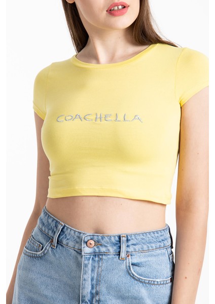 Coachella Basic Crop Sarı fiyatları