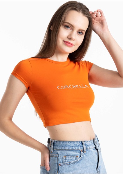 Coachella Basic Crop Turuncu fiyatları