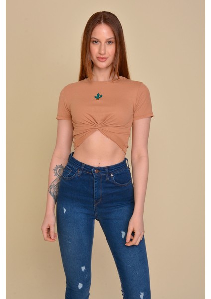 Kaktüs Nakışlı Taba Crop modelleri