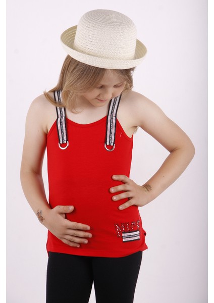 Kız Çocuk Omuz Şerit Aksesuarlı Atlet