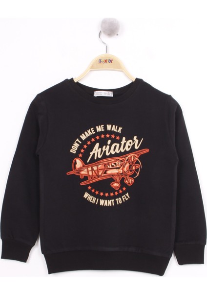 Erkek Çocuk Uçak Baskılı Sweatshirt