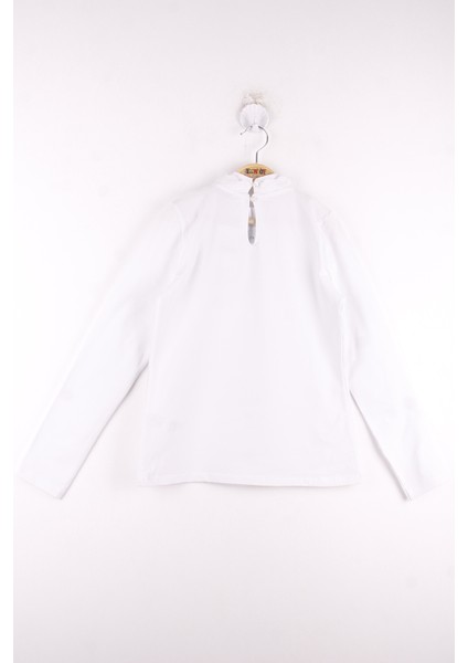 Kız Çocuk Yakası ve Önü Güpürlü Papyon Detaylı T-Shirt fiyatları