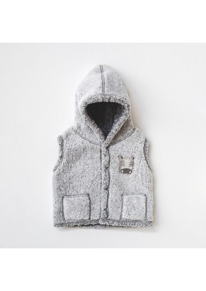 Vest Welsoft Zebra Bebek Yeleği AC21014 Gri Melanj 9 - 12 Ay