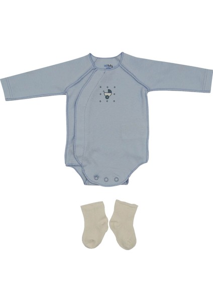 Idil Baby Prematüre Bebek Zıbın Body 13585 Mavi Yenidoğan
