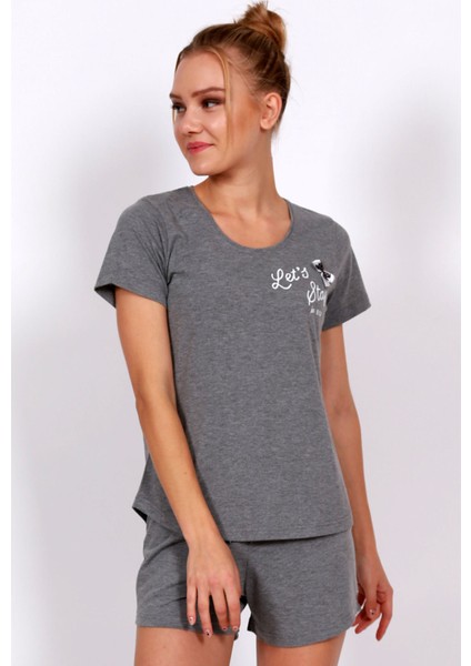 Kadın Kısa Kol Normal Beden Suprem Şortlu Pijama Takım XL