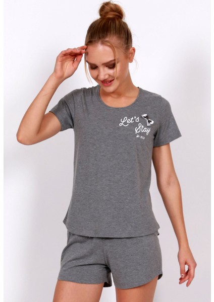 Kadın Kısa Kol Normal Beden Suprem Şortlu Pijama Takım XL