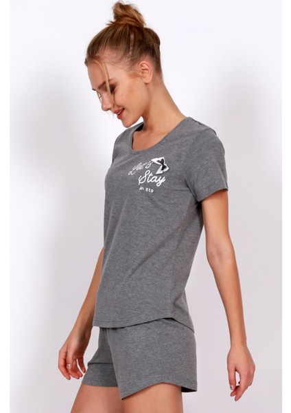 Kadın Kısa Kol Normal Beden Suprem Şortlu Pijama Takım XL