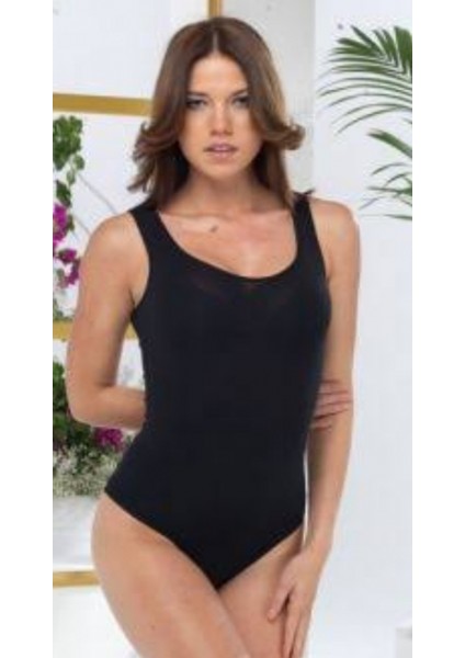 Alttan Çıtçıtlı Kalın Askılı Kadın Body 135