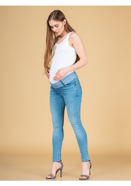 Hamile Açık Mavi Skinny Jean