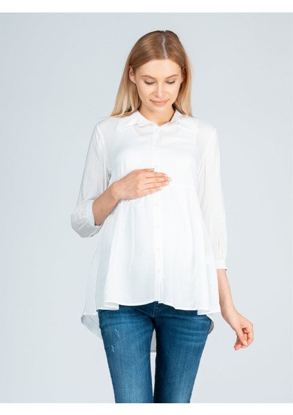 Hamile Yakalı Önden Düğmeli Gömlek