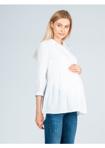 Hamile Yakalı Önden Düğmeli Gömlek modelleri