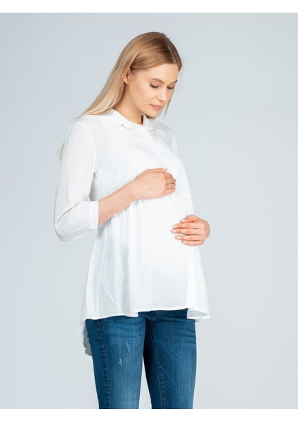 Hamile Yakalı Önden Düğmeli Gömlek fırsatları
