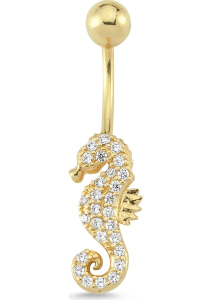 Altın Deniz Atı Göbek Piercing