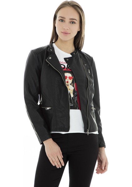 Onlfreya Faux Leather Biker Otw Noos Suni Deri Ceket Kadın Deri Ceket 15110802