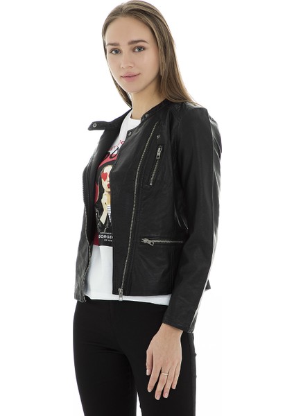 Onlfreya Faux Leather Biker Otw Noos Suni Deri Ceket Kadın Deri Ceket 15110802 modelleri