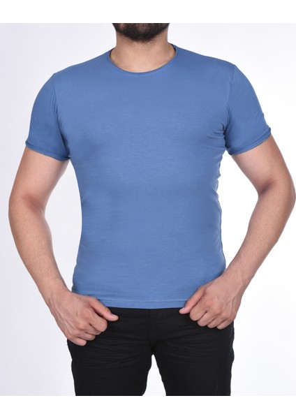 Suprem Kısa Kol Pis Dikiş Slimfit Düz T-Shirt