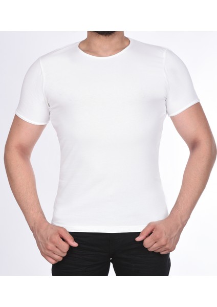 Suprem Kısa Kol Pis Dikiş Slimfit Düz T-Shirt