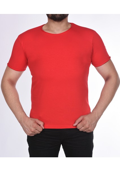 Suprem Kısa Kol Pis Dikiş Slimfit Düz T-Shirt