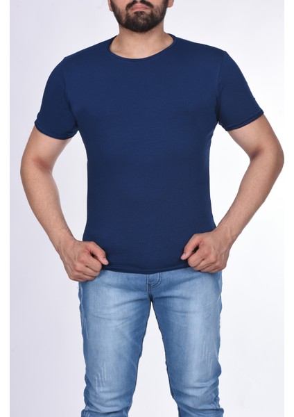 Suprem Kısa Kol Pis Dikiş Slimfit Düz T-Shirt