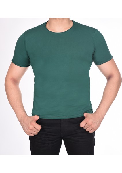 Suprem Kısa Kol Pis Dikiş Slimfit Düz T-Shirt