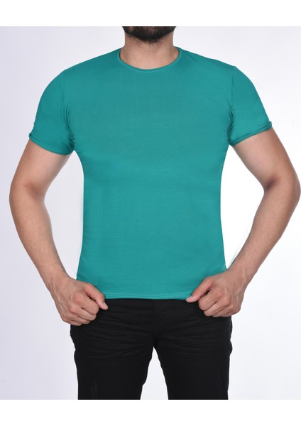 Suprem Kısa Kol Pis Dikiş Slimfit Düz T-Shirt