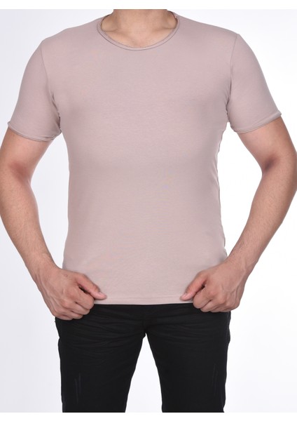 Suprem Kısa Kol Pis Dikiş Slimfit Düz T-Shirt