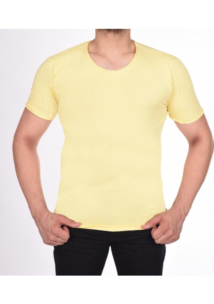 Suprem Kısa Kol Pis Dikiş Slimfit Düz T-Shirt