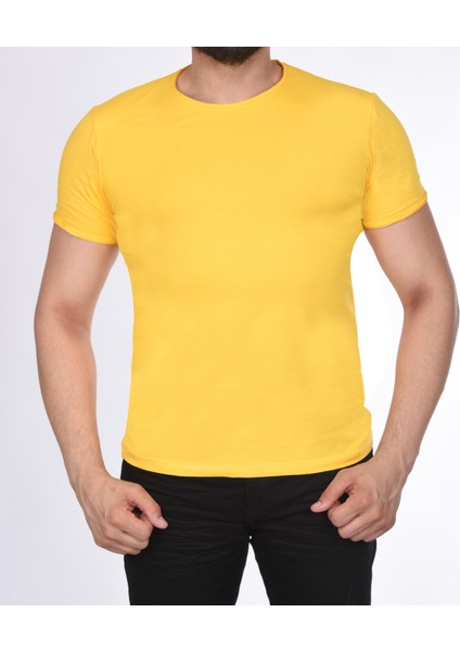 Suprem Kısa Kol Pis Dikiş Slimfit Düz T-Shirt
