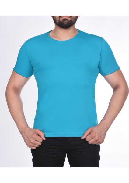 Suprem Kısa Kol Pis Dikiş Slimfit Düz T-Shirt