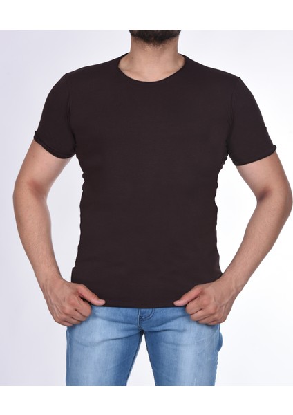 Suprem Kısa Kol Pis Dikiş Slimfit Düz T-Shirt