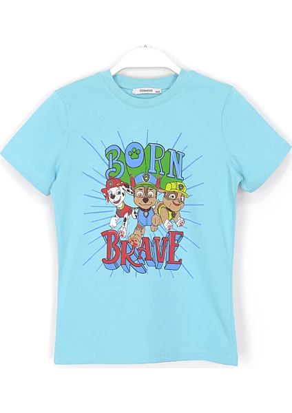 Dobakids Paw Patrol Rubble Marshall Chase Baskılı Çocuk T-Shirt 2 - 7 Yaş Aralığı Mavi