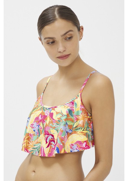 Çok Renkli Flory Crop Bikini Üstü fiyatları