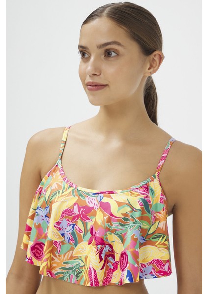 Çok Renkli Flory Crop Bikini Üstü modelleri