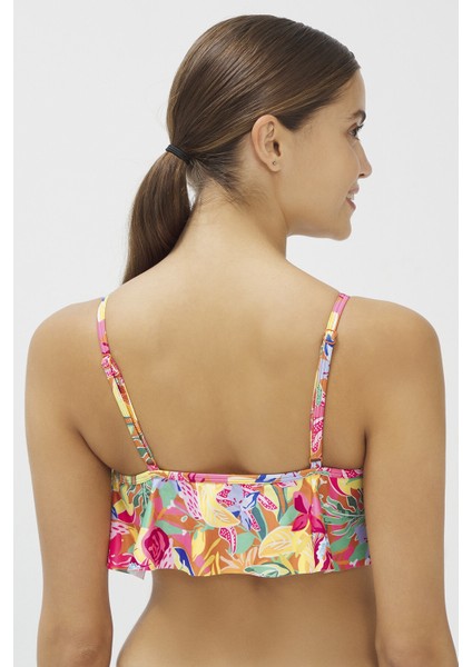 Çok Renkli Flory Crop Bikini Üstü fırsatları