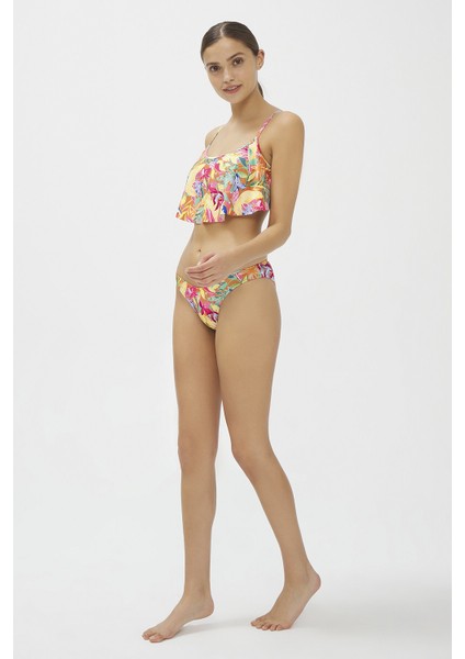 Çok Renkli Flory Crop Bikini Üstü indirimleri