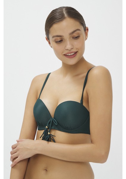 Koyu Yeşil Ribbed Super Sexy Bikini Üstü fiyatları
