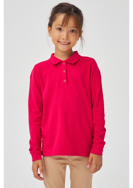 Rebel Red Kız Çocuk Polo Yaka Organik Tişört