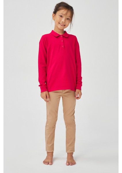 Rebel Red Kız Çocuk Polo Yaka Organik Tişört