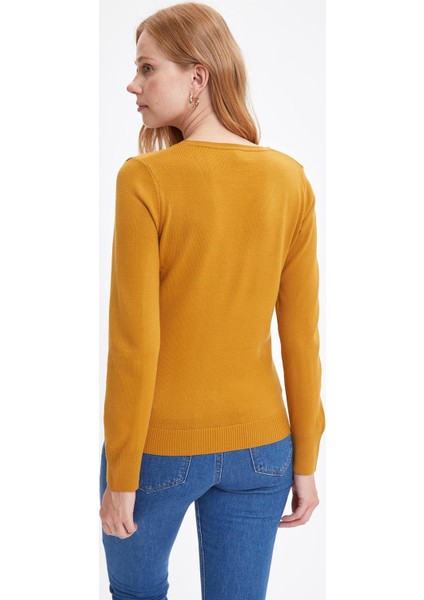 Basic V Yaka Relax Fit Ekstra Yumuşak Kaşmir Dokulu Triko Kazak F7088AZ20AU
