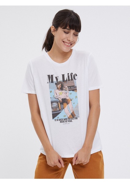 Kadın Bisiklet Yaka T-Shirt 2026242