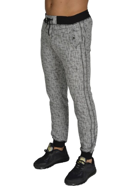 Gri Desenli Slim Fit Eşofman Altı Stilya 808