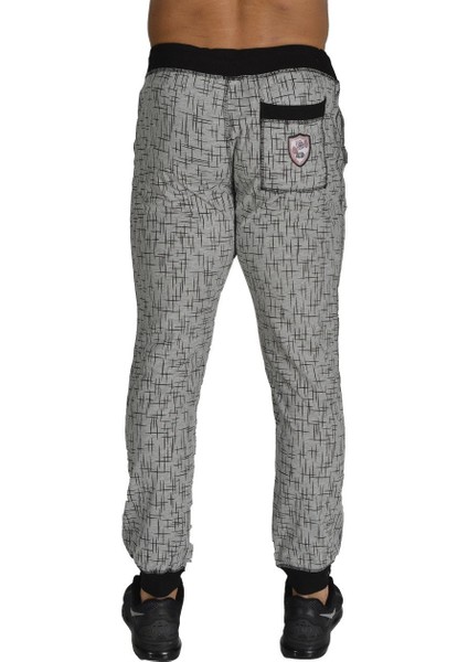 Gri Desenli Slim Fit Eşofman Altı Stilya 808