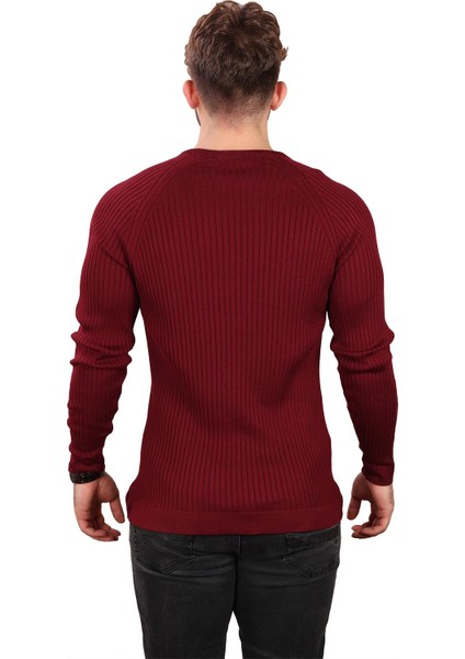 Bisiklet Yaka Kazak Bordo (E20-510702) fırsatları