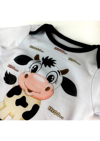 Inek Baskılı Çıtçıtlı Badili 3 Parça Penye Kız Bebe Takım fiyatları