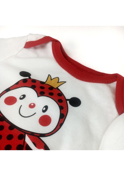 Uğurböceği Baskılı Çıtçıtlı Badili 3 Parça Penye Kız Bebe Takım fiyatları