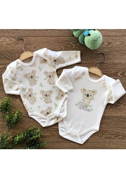 Penye 2'li Uzun Kollu Body Koala Desen