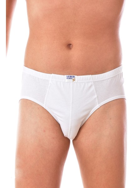 6 Adet 0005 Erkek Penye Slip Beyaz
