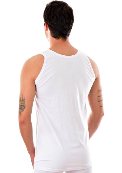 6 Adet 0101 Erkek Penye Atlet Beyaz